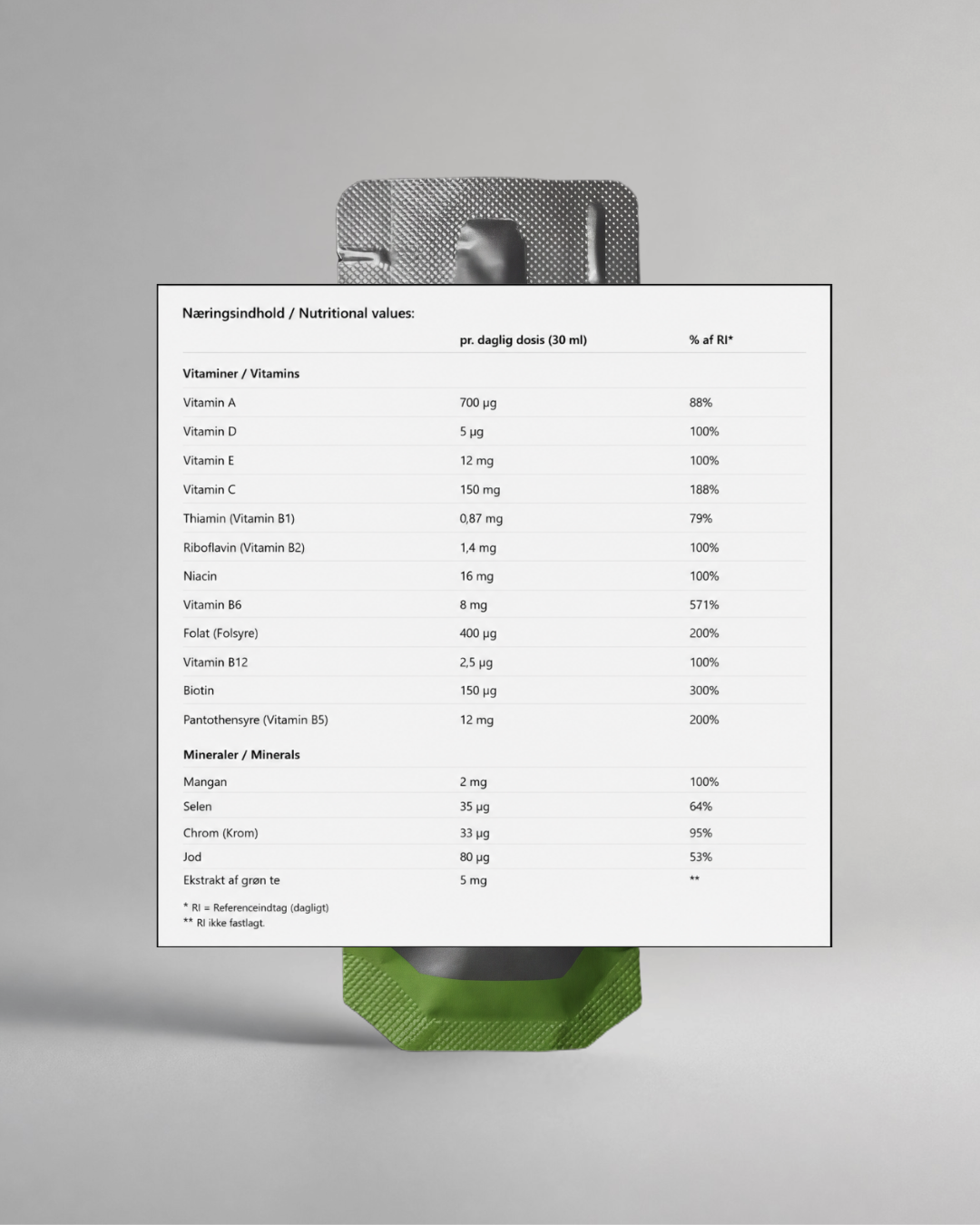 Dagligt Flydende Vitamin og Mineral Kosttilskud